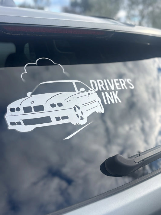 Stickers Driver's ink pare-brise BM Ma boutique