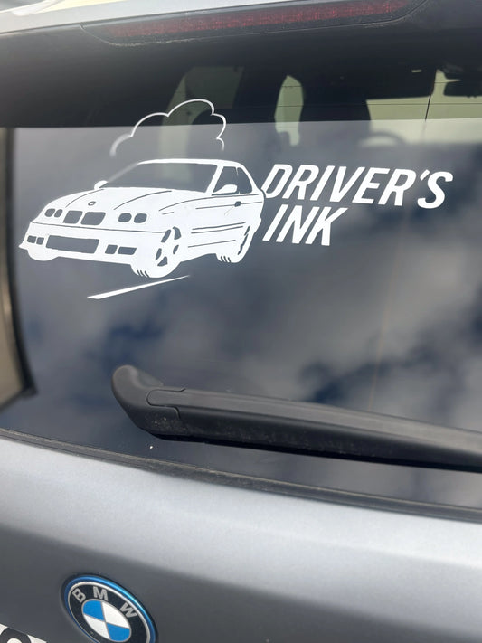 Stickers Driver's ink pare-brise BM Ma boutique